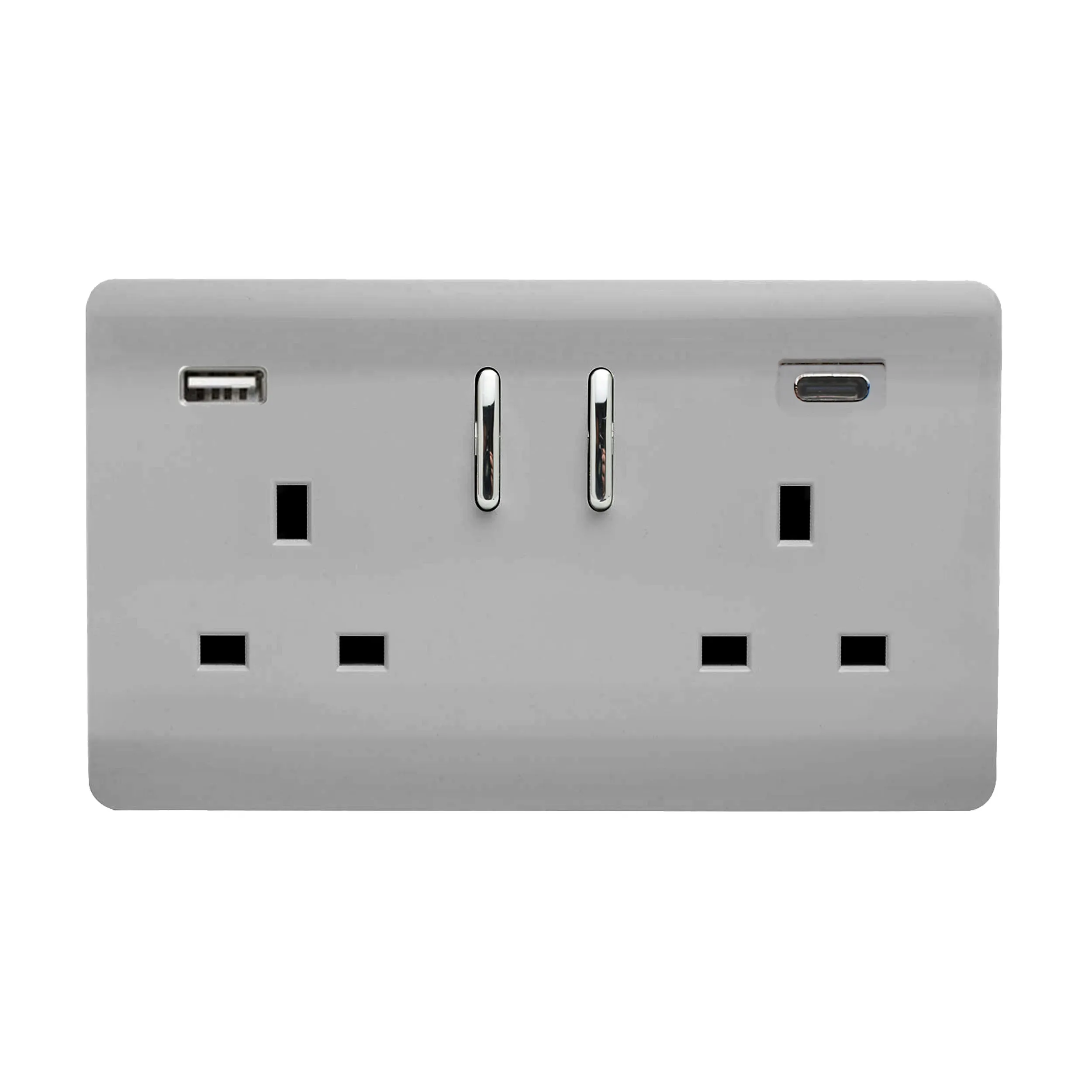 Brushed Steel Wiring Accessories Trendi Decorative Screwless